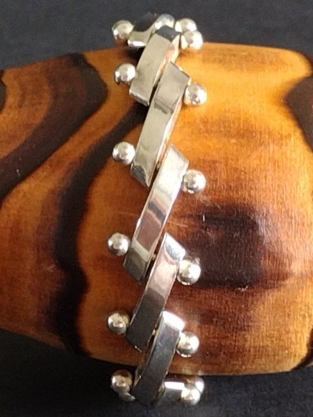 Sterling Silver Modernist Pin and Bar Link Bracelet